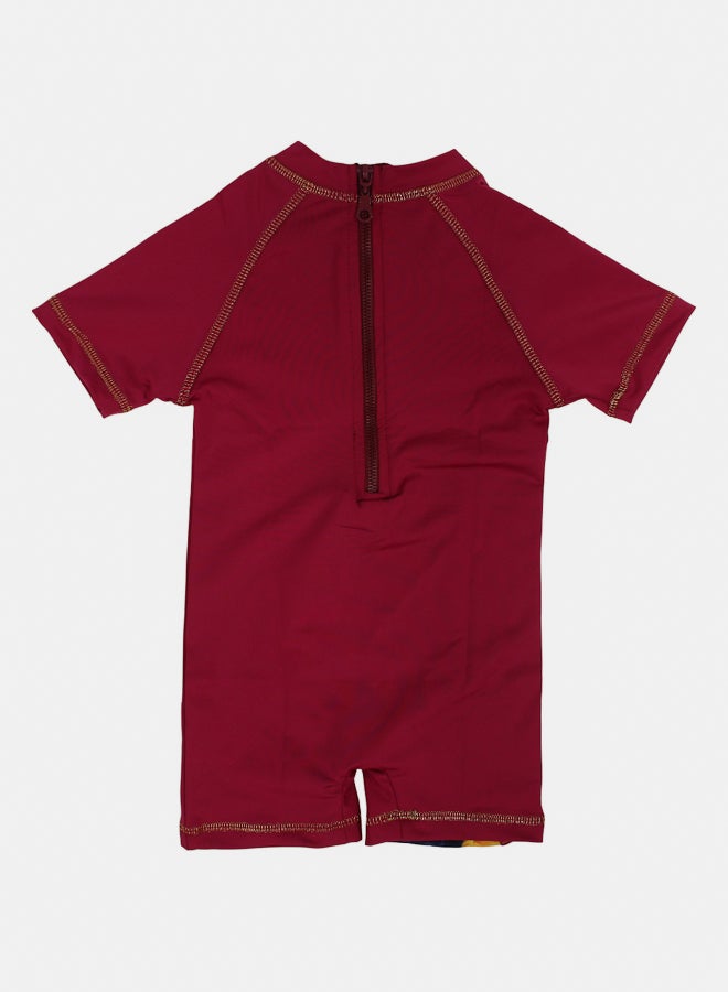I.Wear I.Wear Girls Overall Swimsuit – Maroon with Fruit Print - Image 2