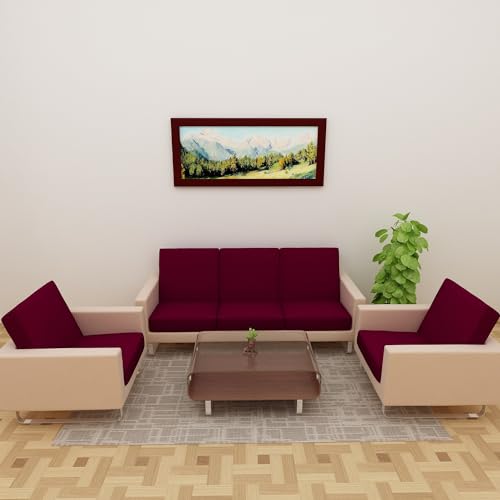 DREAM KING Terry Polycotton Sofa Seat Protector | Flexible | Elastic Stretchable | Sofa Cover | Sofa Protector Five Seater | Color- Maroon (Size: 23 inch X 23 inch) Pack of 10 - Image 1