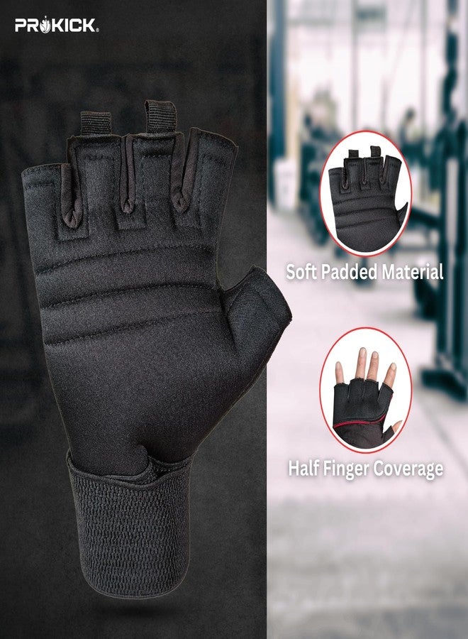 Prokick Gym Gloves Dominant - Weight Lifting Gloves for Gym Workout, Full Palm Protection, Non-Slip & Durable, Comfortable & Breathable, Anti-Slip Padded Foam, Standard Size, Black - Image 3