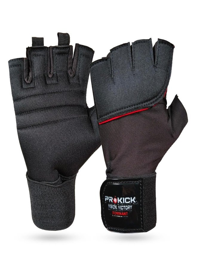 Prokick Gym Gloves Dominant - Weight Lifting Gloves for Gym Workout, Full Palm Protection, Non-Slip & Durable, Comfortable & Breathable, Anti-Slip Padded Foam, Standard Size, Black - Image 1