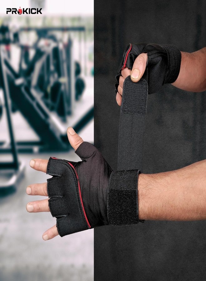 Prokick Gym Gloves Dominant - Weight Lifting Gloves for Gym Workout, Full Palm Protection, Non-Slip & Durable, Comfortable & Breathable, Anti-Slip Padded Foam, Standard Size, Black - Image 4