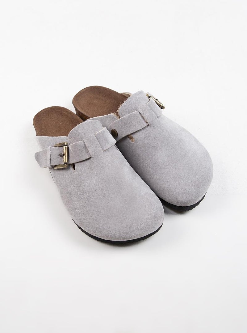 Manijero Krahe Sergio Men's Leather Sabo Gray Slippers  - Image 3