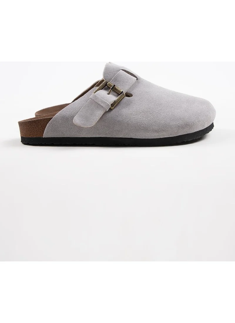 Manijero Krahe Sergio Men's Leather Sabo Gray Slippers