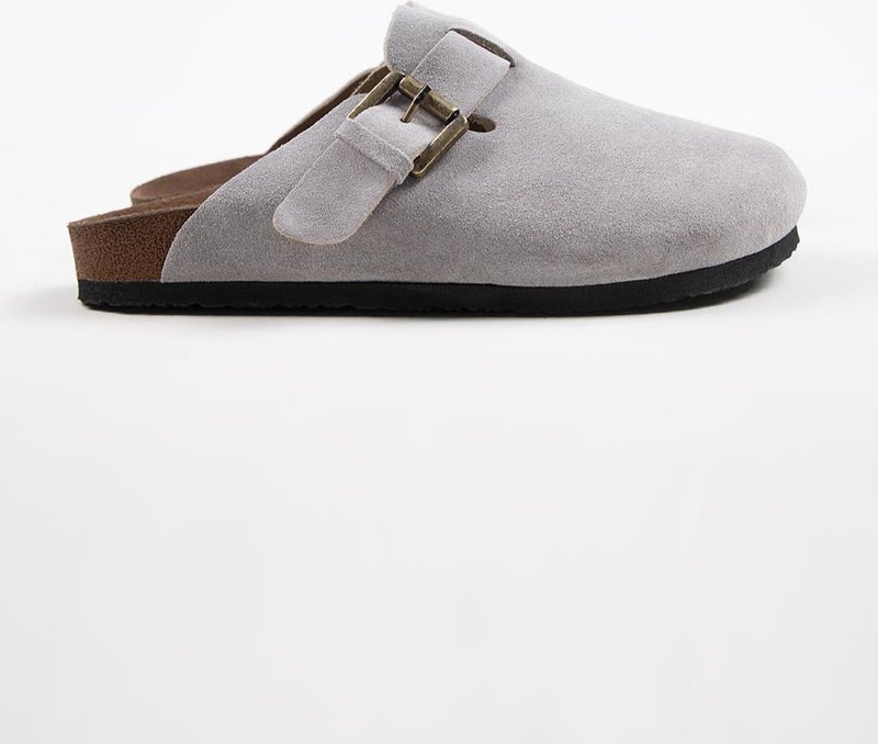 Manijero Krahe Sergio Men's Leather Sabo Gray Slippers  - Image 2