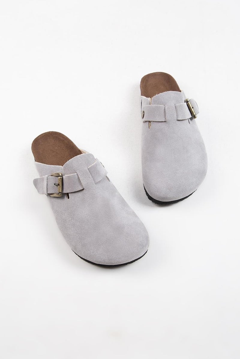 Manijero Krahe Sergio Men's Leather Sabo Gray Slippers  - Image 4