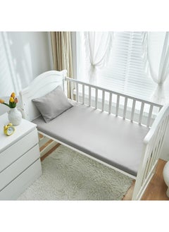 Uozzi Bedding 3 Pieces Crib Bedding Set Baby Ruffle Quilted Comforter with Fitted Sheet and Pillowcase - Cute Ruffled Shabby Chic Bedding Soft Blanket Design Gray  - Image 3