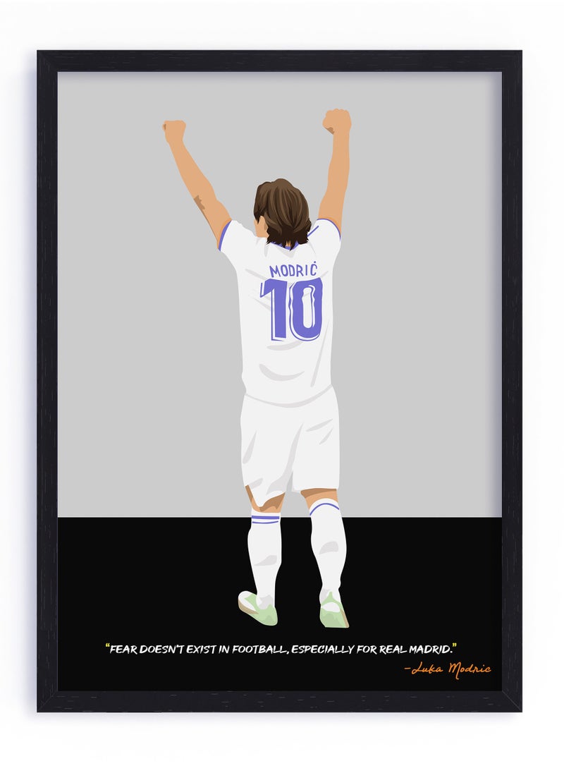 Boomah Accessories Luka Modric Real Madrid Football Gift Illustration Art Poster with Frame 30x40cm 