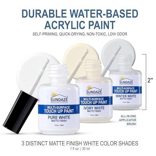 Sundaze Matte White Touch-Up Paint Pen Kit - Wall, Kitchen Cabinet, Furniture, Wood Door Touch Up - 3 Color Shades, Instantly Repair & Restore Scratches, Chips, Stains - Mix to Perfect Color Match - Image 3