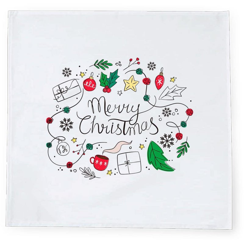 Khakee 6 Pcs Christmas Theme Silk Table Napkins 10x 10 for Xmas Decoration Christmas OrnamentsChristmas Giftxmas21412 - Image 3