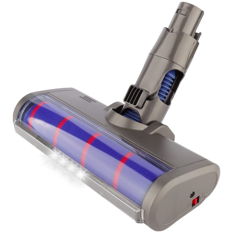 Weile Replacement Soft Roller Cleaner Head Compatible with Dyson V6, DC58, DC59, DC61, DC62, DC74 Cordless Vacuum Cleaner, Hard Floor Attachment with Headlights (for A&B interface) - Image 1