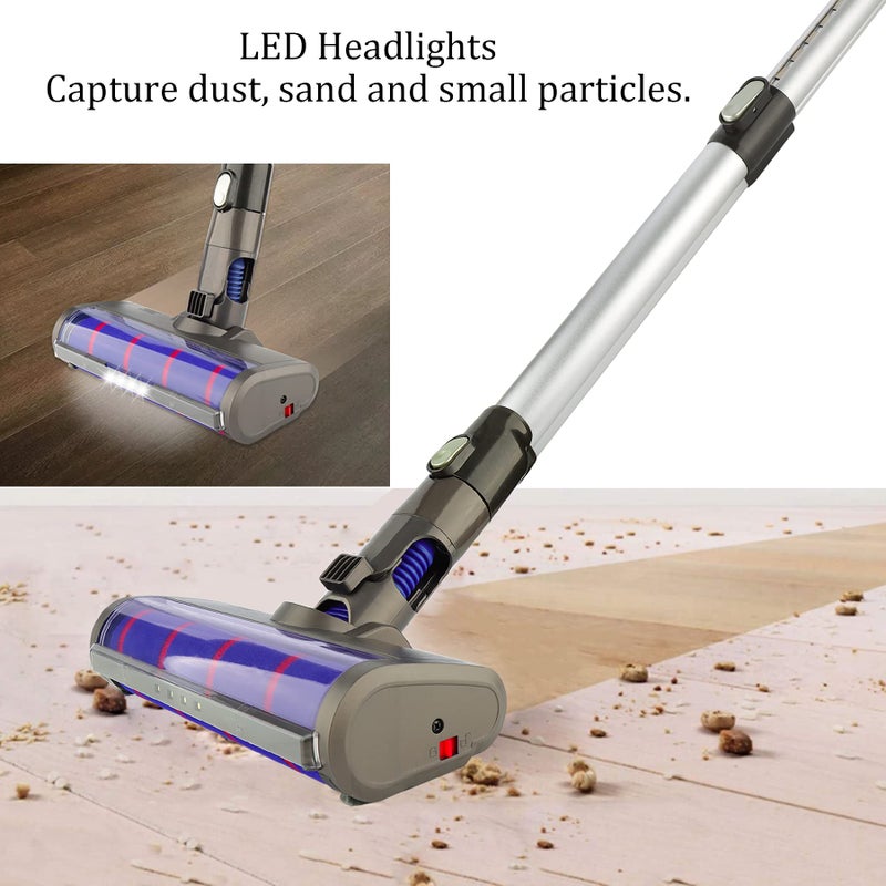 Weile Replacement Soft Roller Cleaner Head Compatible with Dyson V6, DC58, DC59, DC61, DC62, DC74 Cordless Vacuum Cleaner, Hard Floor Attachment with Headlights (for A&B interface) - Image 4