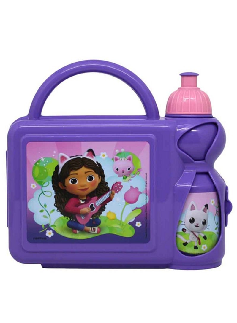 Gabby's Dollhouse Dollhouse High Quality Lunch Box and Water Bottle Combo Set Violet - Image 1