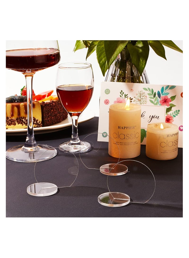 SOLARAE 20 Set Clear Acrylic Round Place Cards with Stand for Weddings, Banquets, and Events - Blank Name Plaque Sign and Table Number Holders for Elegant Seating Arrangements. - Image 5