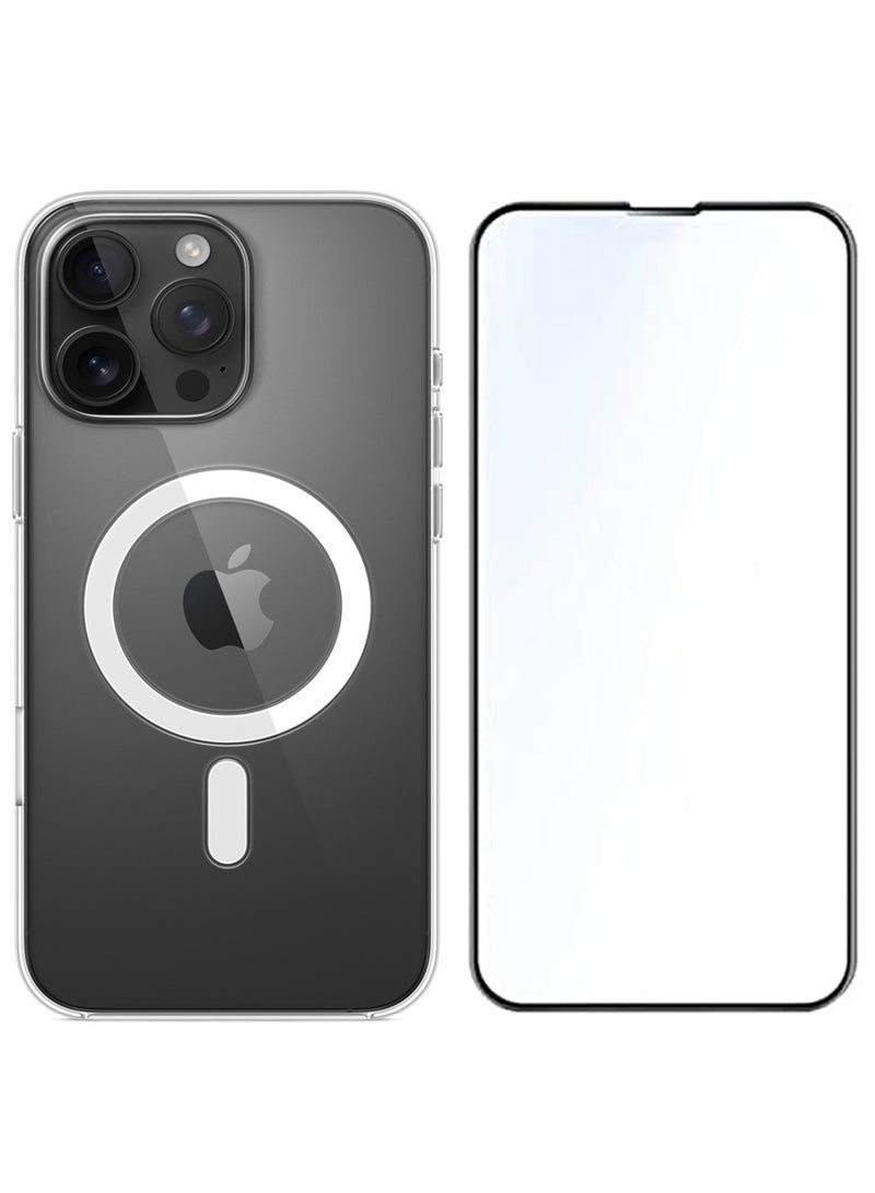 Lacoz Protective Clear TPU Case and Edge to Edge Full Coverage Tempered Glass Screen Protector Combo For Apple iPhone 16 Pro Max - Image 1
