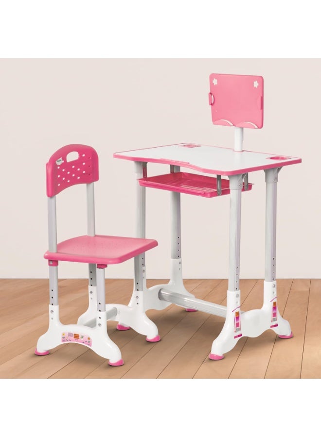 BAYBEE Kids Adjustable Study Table & Chair Set (Pink) - Image 1