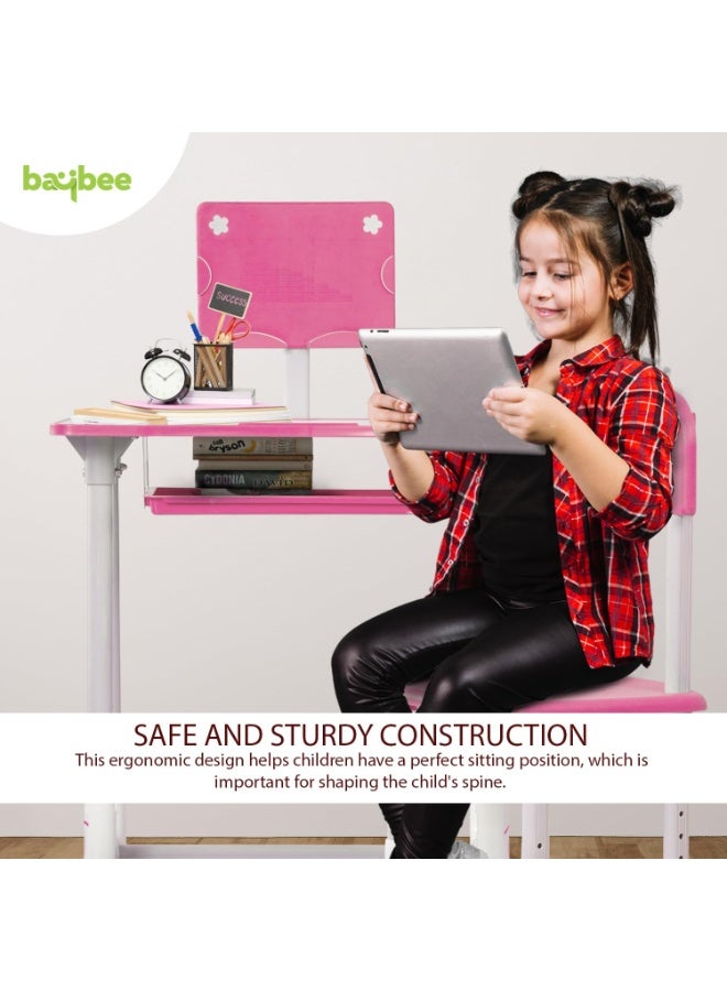 BAYBEE Kids Adjustable Study Table & Chair Set (Pink) - Image 4