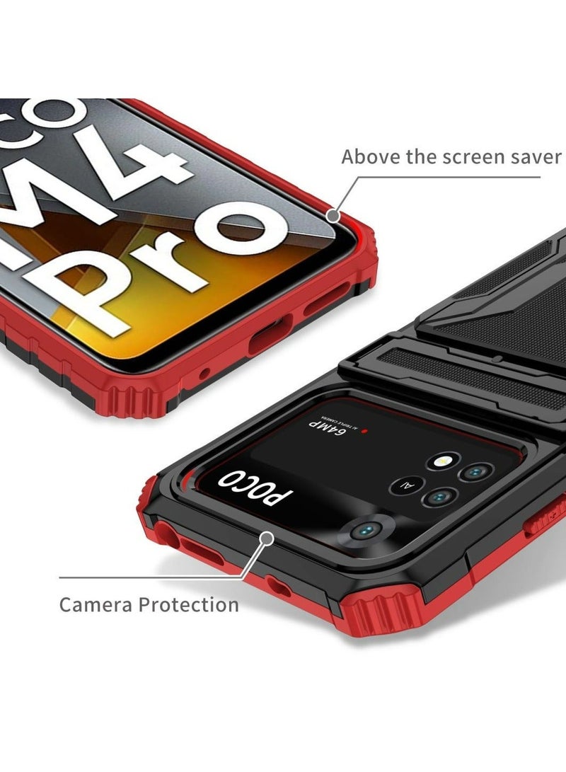 Protective Cover for Xiaomi Poco M4 Pro 4G Wallet Case with Credit Card Holder Stand Kickstand Slim Rugged Shockproof Heavy Duty Defender Armor  - Image 4