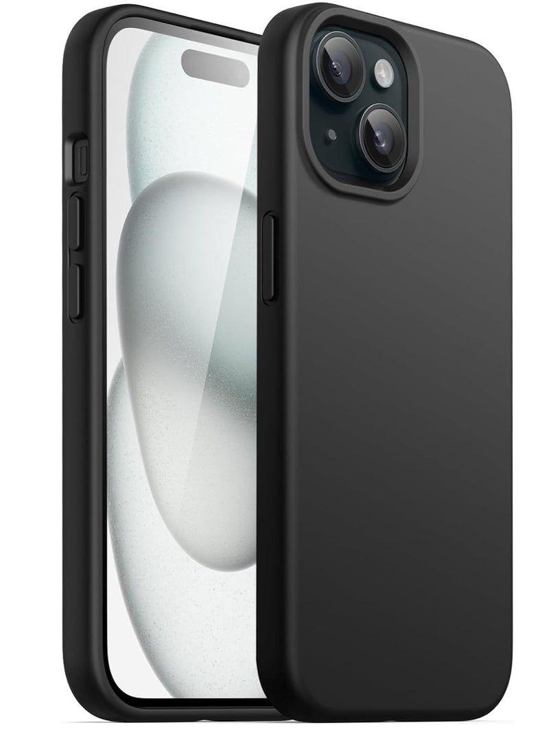 Silicone Case Compatible with iPhone 15 6.1 Premium Silicone Full Body Protection black - Image 1