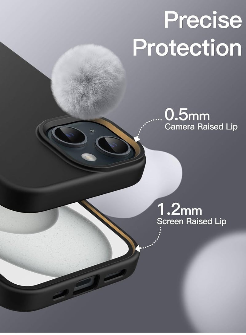 Silicone Case Compatible with iPhone 15 6.1 Premium Silicone Full Body Protection black - Image 2