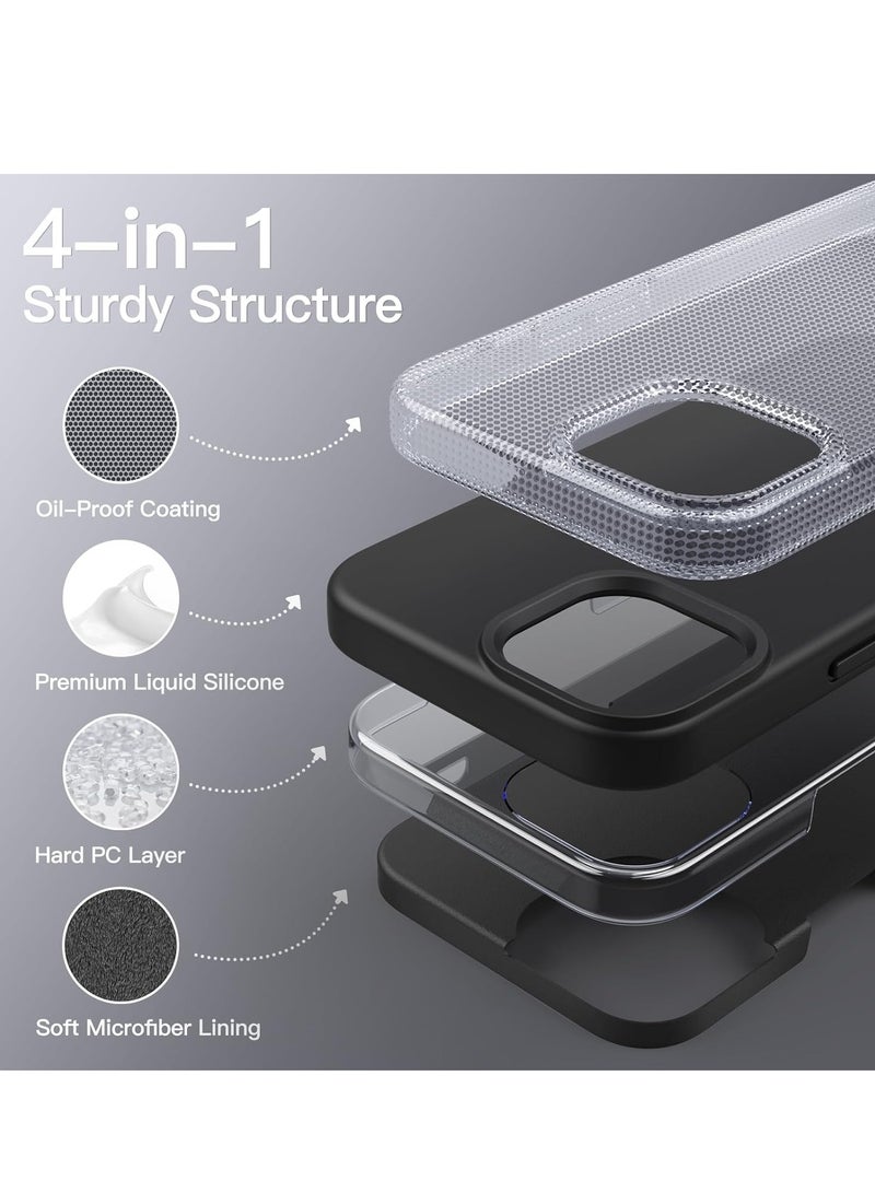 Silicone Case Compatible with iPhone 15 6.1 Premium Silicone Full Body Protection black - Image 4