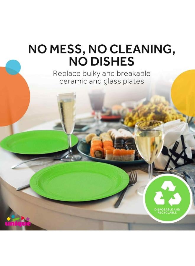Unique Lime Green Plates 9" - Pack Of 16 - Image 3