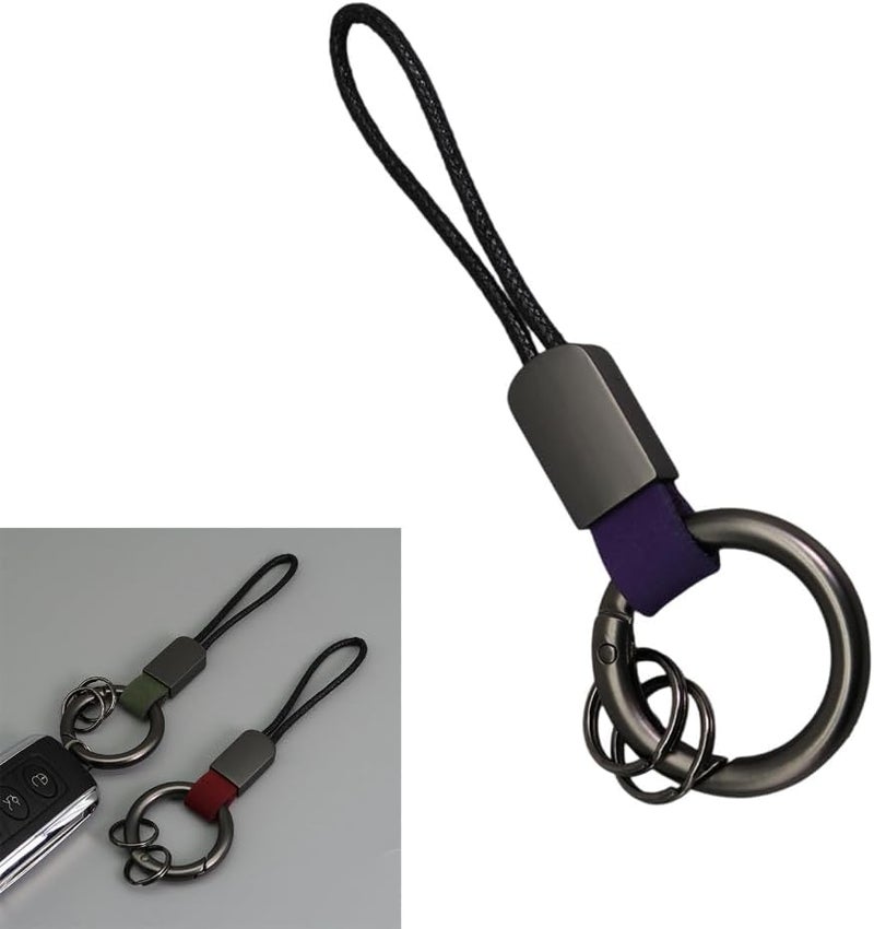 Simulated Leather Keychain With And Adjustable Wrist Strap Trendy Holder For Car Keys Organization - Image 2