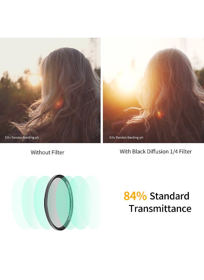 K&F Concept NANO-X-1/4 Soft Focus Filter Diffusion Filter with Waterproof Dust-Proof FMC Green Film for Camera Lens 52mm Diameter  - Image 2