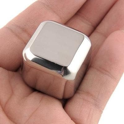 SHOPECOM SHOPECOM 4pcs Stainless Steel Ice Cubes Reusable Chilling Stones for Whiskey Wine Keep Your Drink Cold Longer Whiskey Wine Wine Cooling Cube Chilling Rock Party Bar Tool - Image 4