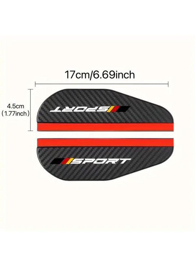 SPORT R 2 Piece Set Car Rearview Mirror Rain Guards Snow Shields Sunshade - Image 2