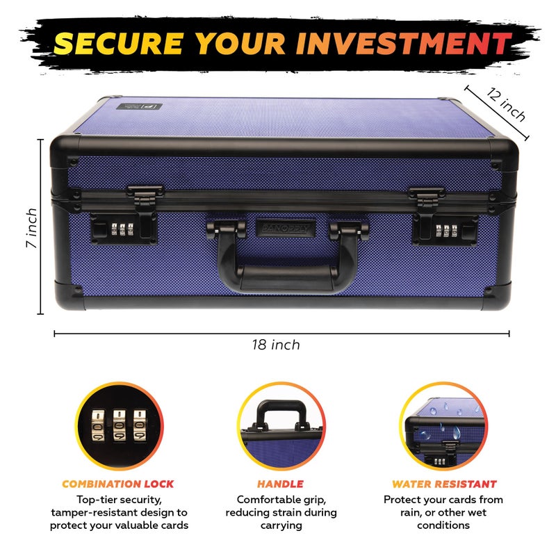 Panopply صندوق تخزين بطاقات SLAB ARMOR FUSION 4 صفوف لحفظ بطاقات PSA المصنفة لحفظ أكثر من 160 شريحة بطاقات مصنفة صندوق شريحة PSA هدايا لجمع بطاقات الرياضة بيسبول (أزرق داكن) - Image 4