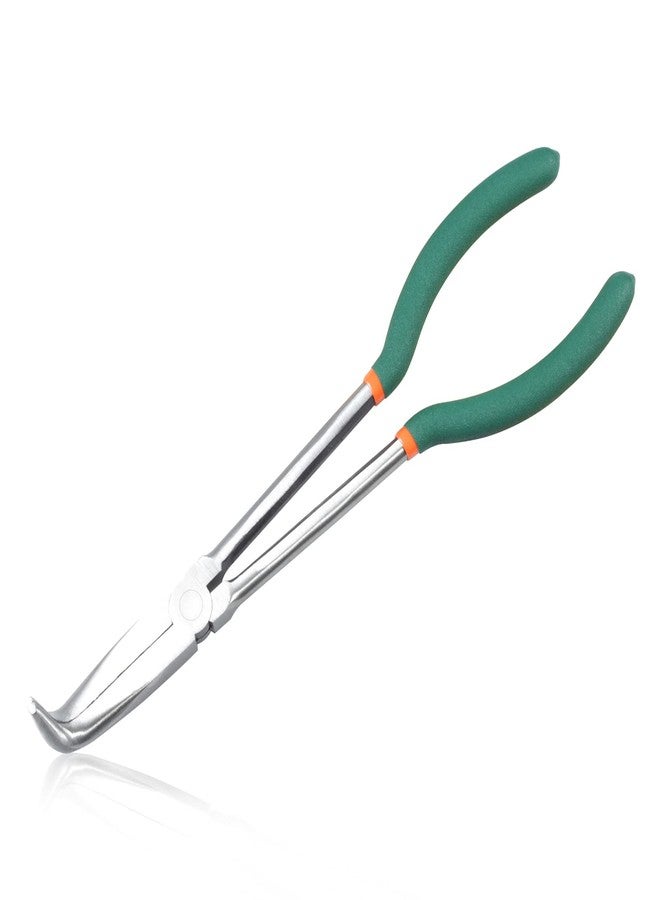 كماشة LEONTOOL ذات أنف منحني مقاس 11 بوصة، كماشة طويلة المدى بزاوية 90 درجة مع أسنان مسننة مستقيمة وطويلة جدًا للمساحات الضيقة التي يصعب الوصول إليها والمناطق الخالية المحدودة - Image 1