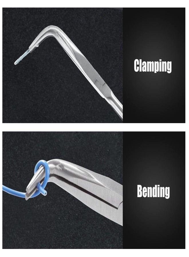 كماشة LEONTOOL ذات أنف منحني مقاس 11 بوصة، كماشة طويلة المدى بزاوية 90 درجة مع أسنان مسننة مستقيمة وطويلة جدًا للمساحات الضيقة التي يصعب الوصول إليها والمناطق الخالية المحدودة - Image 3