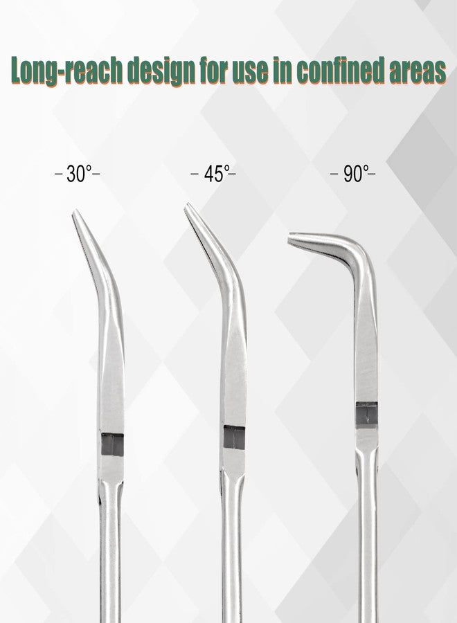 كماشة LEONTOOL ذات أنف منحني مقاس 11 بوصة، كماشة طويلة المدى بزاوية 90 درجة مع أسنان مسننة مستقيمة وطويلة جدًا للمساحات الضيقة التي يصعب الوصول إليها والمناطق الخالية المحدودة - Image 5