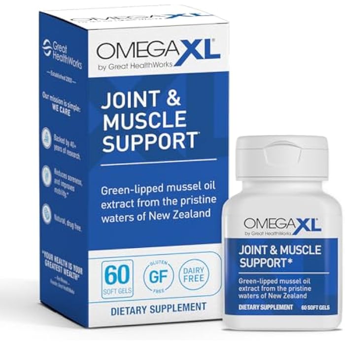 OmegaXL Joint Support Supplement, 60 Count | Green Lipped Mussel Oil, Soft Gel Pill, Natural Joint and Muscle Support Supplement, Clinically Supported, Non-GMO, Drug-Free - Image 1