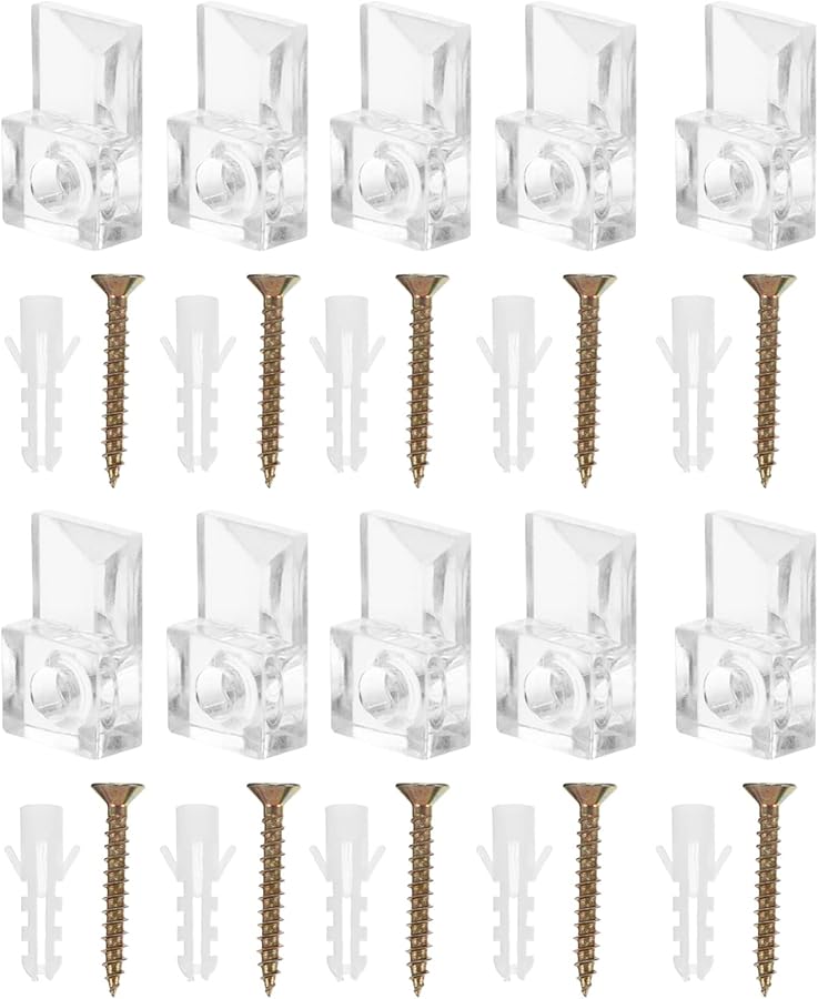 Tehaux 60 Pcs Transparent Glass Clamps For Cabinets Display Units And Bathrooms - Image 5