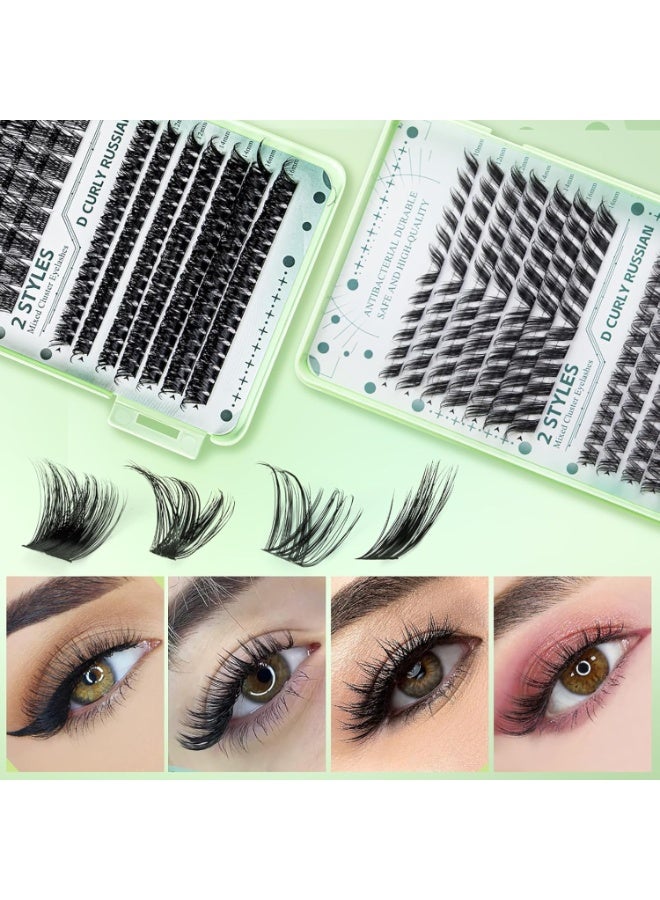 كمايو مجموعة الرموش الكاذبة ، D Curl Wispy DIY مجموعة تمديدات الرموش مجموعة 10-16 مم الرموش مع Bond والختم والمصاص 350pcs - Image 3