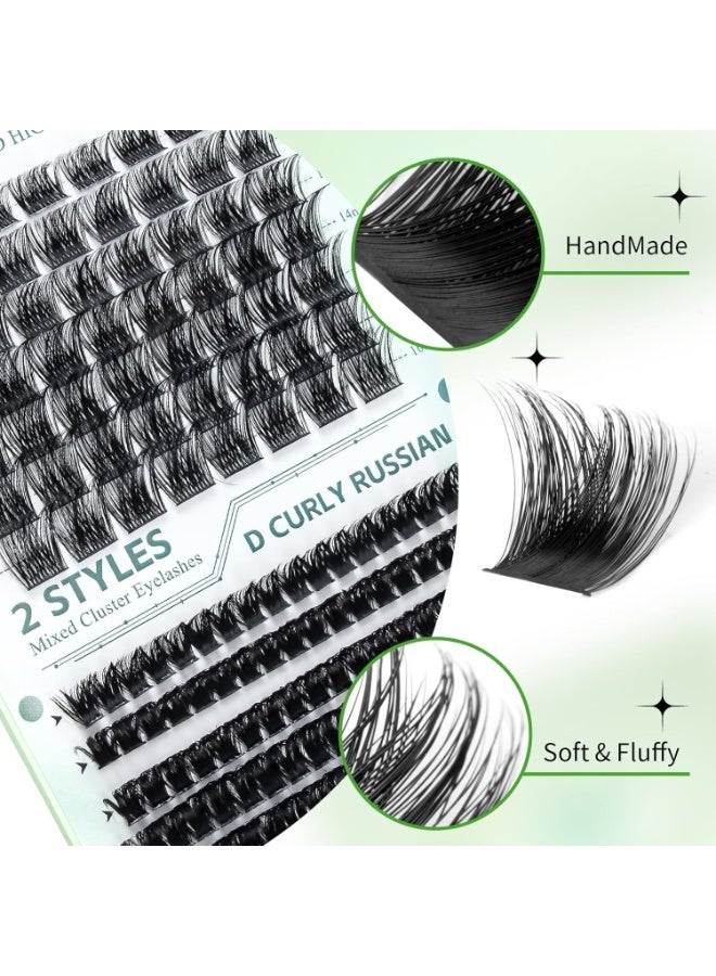 كمايو مجموعة الرموش الكاذبة ، D Curl Wispy DIY مجموعة تمديدات الرموش مجموعة 10-16 مم الرموش مع Bond والختم والمصاص 350pcs - Image 2