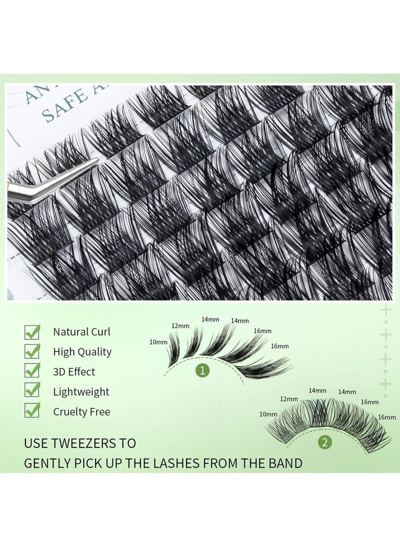 كمايو مجموعة الرموش الكاذبة ، D Curl Wispy DIY مجموعة تمديدات الرموش مجموعة 10-16 مم الرموش مع Bond والختم والمصاص 350pcs - Image 5
