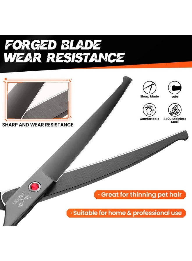 جيسون مقص جيسون للعناية بالكلاب، مقاس 7.5 بوصة - مقص احترافي منحني لأعلى برؤوس مستديرة، مصنوع من الفولاذ المقاوم للصدأ الياباني، مناسب للكلاب والقطط والحيوانات الأليفة الأخرى (منحني برؤوس مستديرة، لون أسود) - Image 4