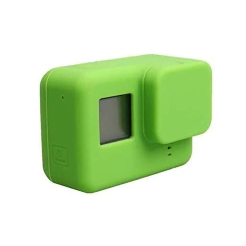 Action Pro غطاء سيليكون مطاطي + غطاء واقي للعدسة متوافق مع كاميرا أكشن GoPro Hero 7/6/5 (أخضر) - Image 1