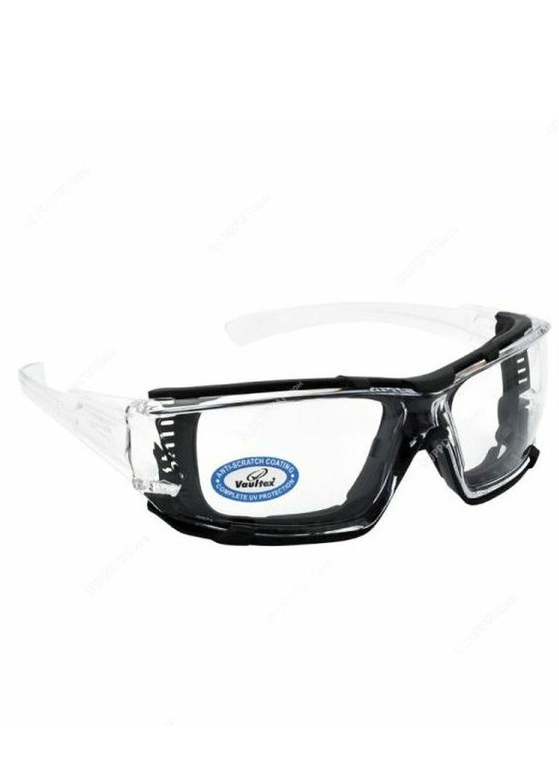 Vaultex Uv Protection Anti Scratch Resistant Safety Goggles Working Eye Protection Spectacles Clear Lens 