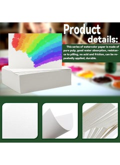 Fyess Fyess 120Pcs 100% Rag Cotton White Watercolor Paper Cold Press Paper Bulk Watercolor Drawing Student Artist for Kids,5 x 7 inch  - Image 1