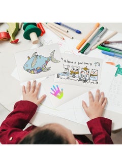 Fyess Fyess 120Pcs 100% Rag Cotton White Watercolor Paper Cold Press Paper Bulk Watercolor Drawing Student Artist for Kids,5 x 7 inch  - Image 5