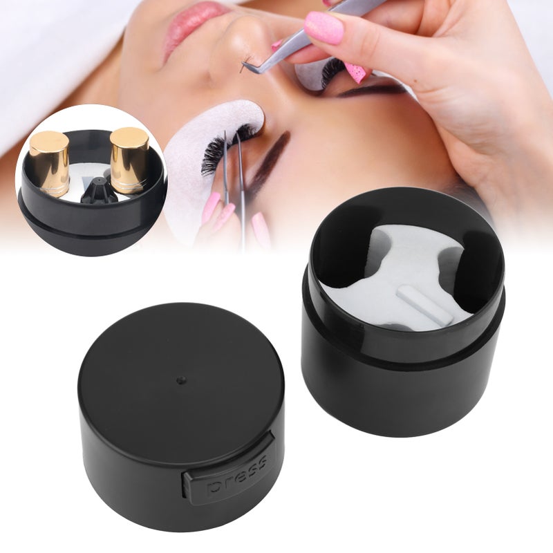 Eyelash Glue Storage Box Negative Pressure Large Capacity Lash Extension Adhesive Container Jar Black - Image 1