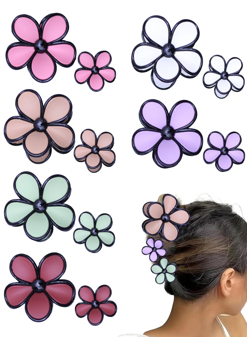 Lelet 12 Pack Flower Hair Clips for Women & Girls, Large & Mini Flower Claw Clips for Thick & Thin Hair, Strong Hold Non-slip Claw Clips, Cute Beach & Holiday Hair Accessories - Image 1