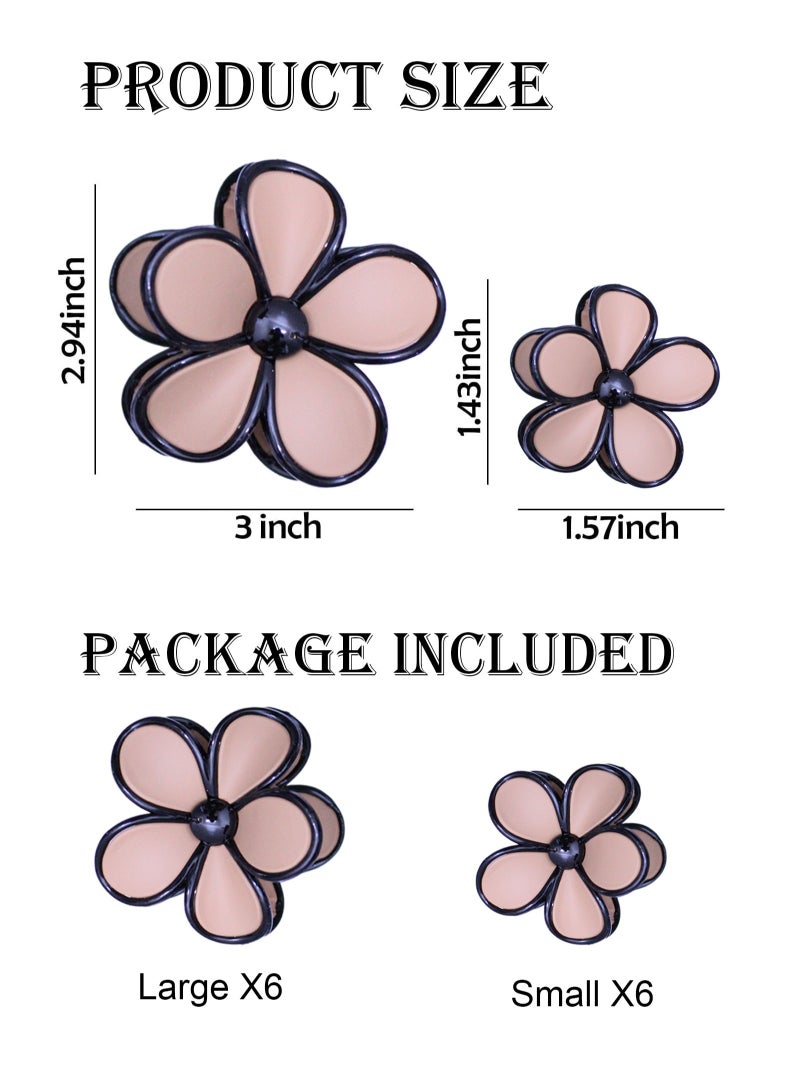 Lelet 12 Pack Flower Hair Clips for Women & Girls, Large & Mini Flower Claw Clips for Thick & Thin Hair, Strong Hold Non-slip Claw Clips, Cute Beach & Holiday Hair Accessories - Image 4