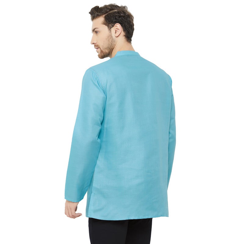 ARCHATTIRE Men's Sky Blue Cotton Kurta for Men - Image 2