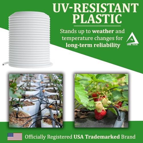 DBR Tech 1/4 Drip Irrigation Tubing, 100 Feet, Flexible PVC Plastic Drip Irrigation Hose for Gardening, Misting, Hydroponics and DIY Landscape Garden Projects, Blank Distribution Tubing (100ft, White) - Image 2