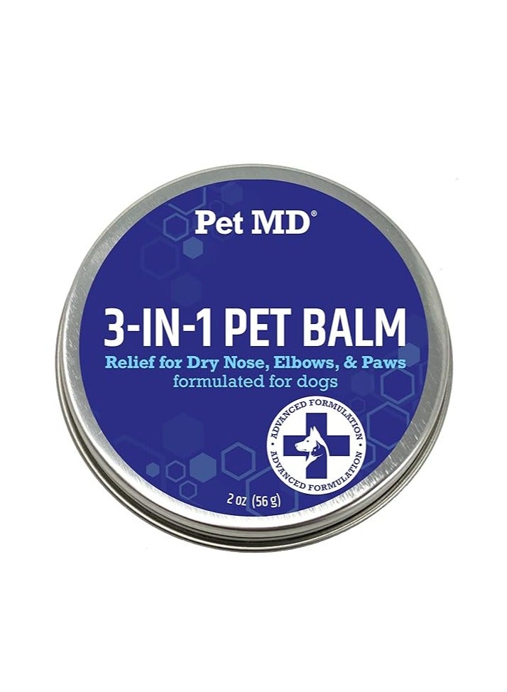 بيت إم دي مرطب للأنف/الخطم والكوع وواقي أقدام الحيوانات الأليفة 3 في 1 2 أونصة (56 جم)
