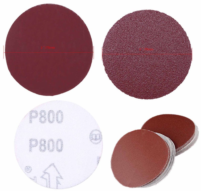 DIY Crafts Pack Of 5 Pcs, Grit # 800, 3" inch Sanding Sander Sandpaper # Grit Round Self Adhesive + Backer Pad + M 10 Drill Adopter Mu (Pack Of 5 Pcs, Grit # 800) - Image 3